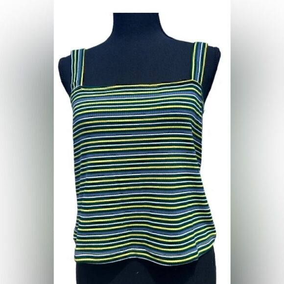 NWT Rib Knit Striped Top Medium - Picture 1 of 6